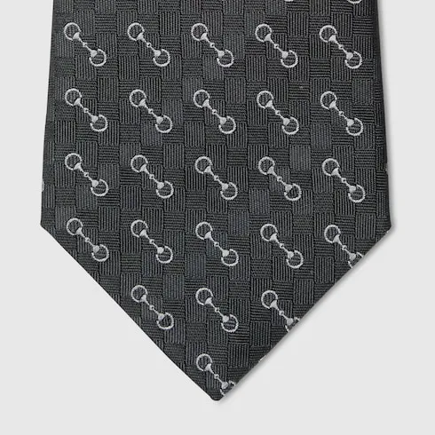 Horsebit Silk Jacquard Tie