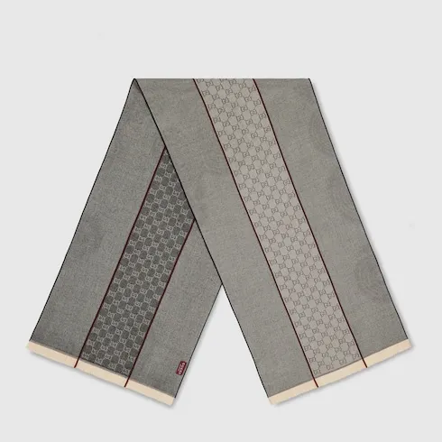 Gg Wool Jacquard Scarf