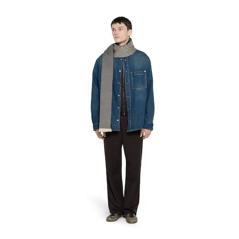 Gg Wool Jacquard Scarf