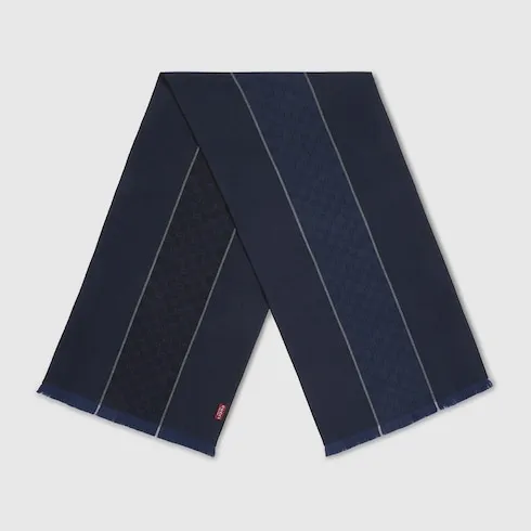 Gg Wool Jacquard Scarf
