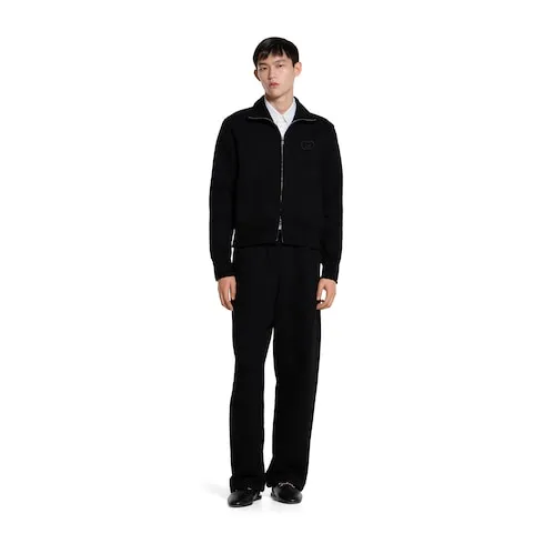 Brushed Cotton Jersey Zip Sweatshirt
