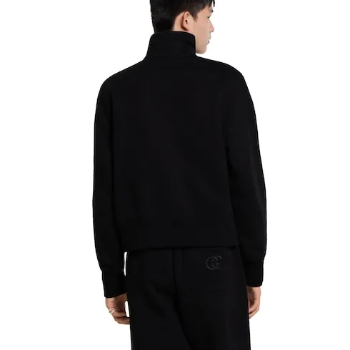 Brushed Cotton Jersey Zip Sweatshirt