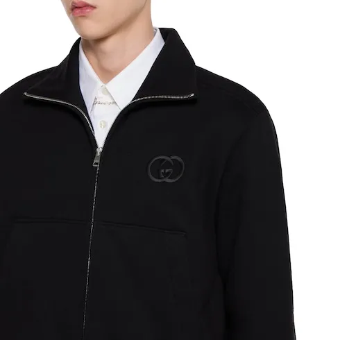 Brushed Cotton Jersey Zip Sweatshirt