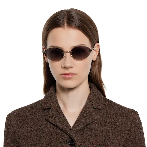 Frameless Oval Sunglasses