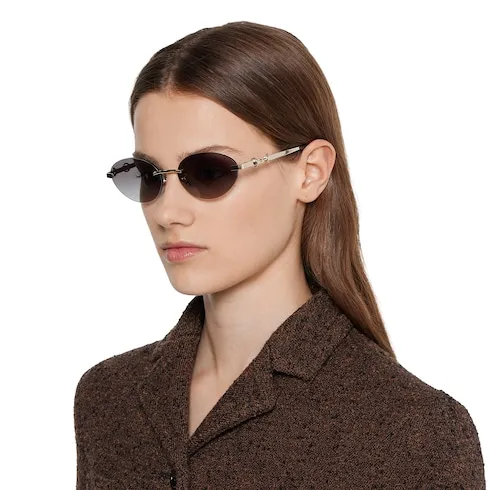Frameless Oval Sunglasses