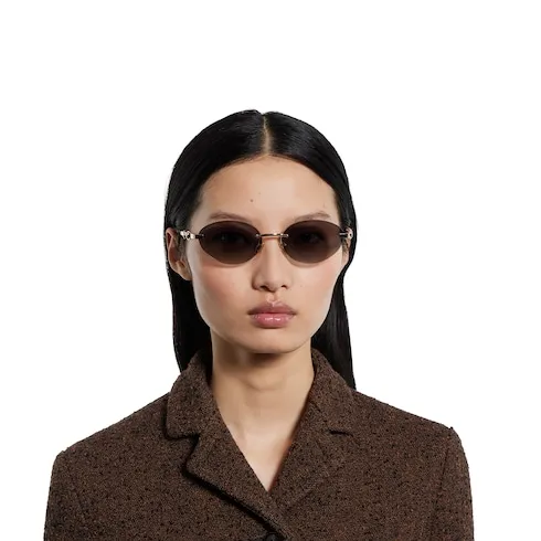Frameless Oval Sunglasses