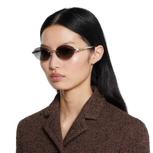 Frameless Oval Sunglasses