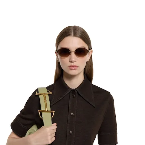 Frameless Oval Sunglasses