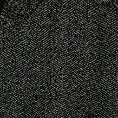 Herringbone Wool Mouliné Bomber Jacket