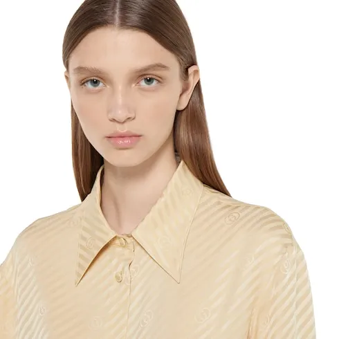 Interlocking Gg Silk Jacquard Shirt