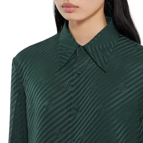 Interlocking Gg Silk Jacquard Shirt