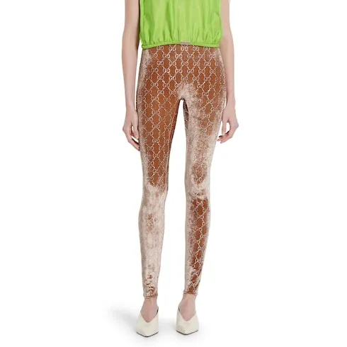 Gg Crystal Embroidered Leggings
