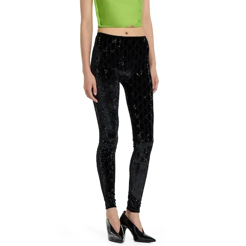Gg Crystal Embroidered Leggings