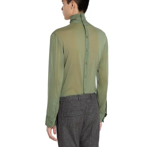 Silk Stretch Chiffon Shirt