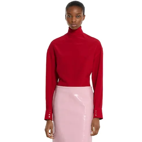 CrÊPe De Chine Shirt With Neck Bow