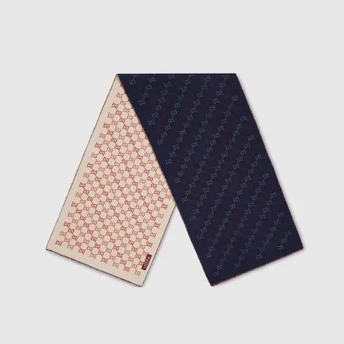 Gg Wool Jacquard Scarf