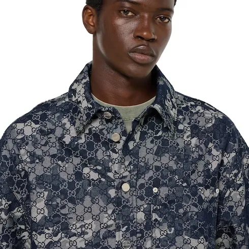 Gg Jacquard Denim Shirt