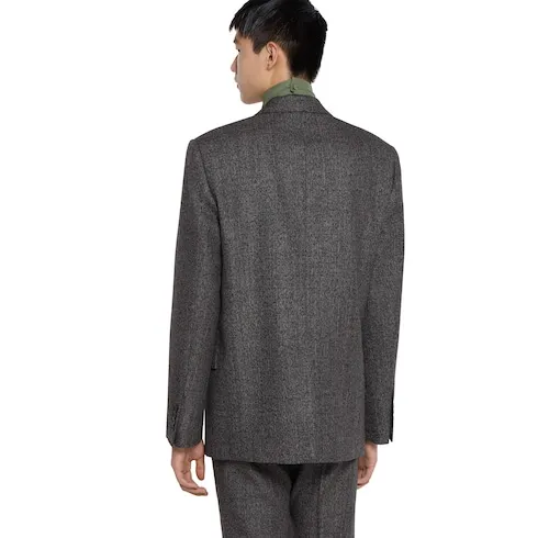 Herringbone Wool Mouliné Jacket