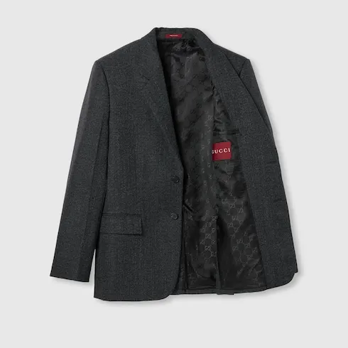 Herringbone Wool Mouliné Jacket