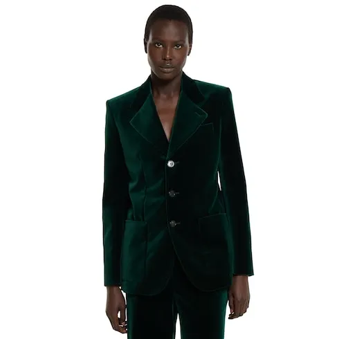 Stretch Cotton Velvet Jacket