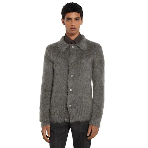 Brushed Wool Mohair Cardigan