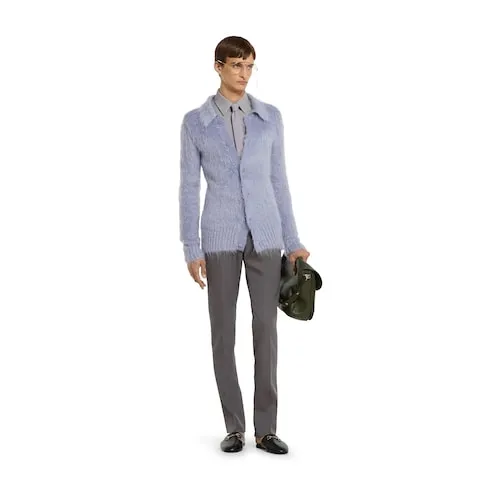 Brushed Wool Mohair Cardigan