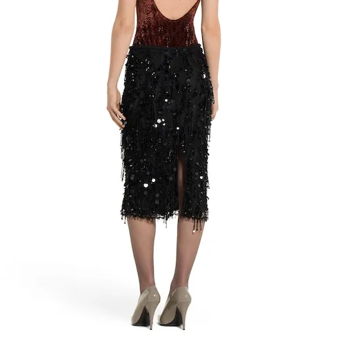 Sequin Embroidered Lace Skirt