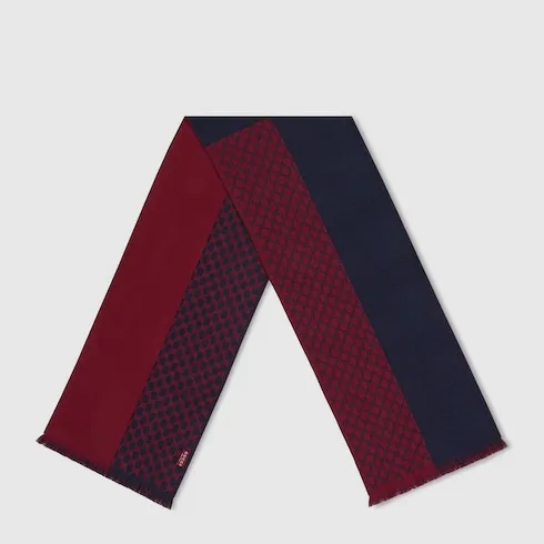 Gg Wool Jacquard Scarf