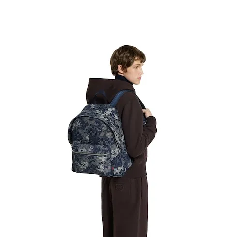 Gg Denim Large Backpack