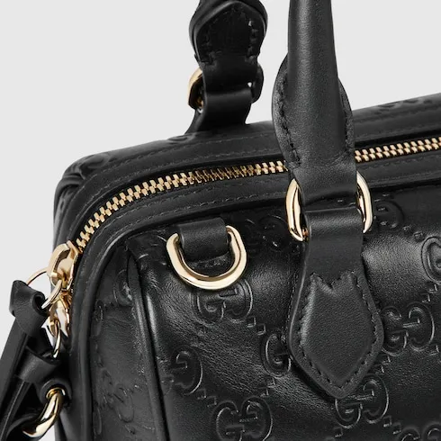 Gg Emblem Small Boston Bag