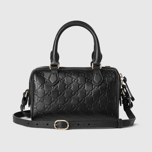 Gg Emblem Small Boston Bag