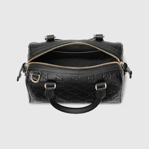 Gg Emblem Small Boston Bag