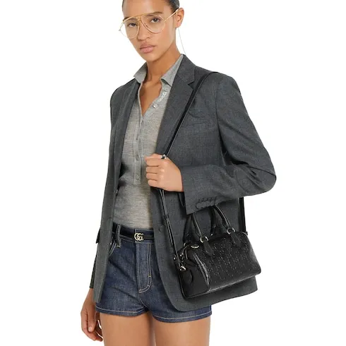 Gg Emblem Small Boston Bag