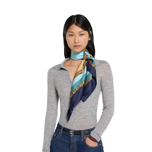 Printed Silk Twill Carré