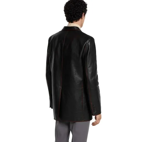Soft Aged-Effect Leather Jacket