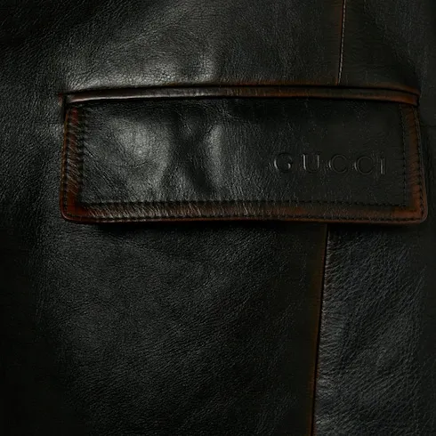 Soft Aged-Effect Leather Jacket