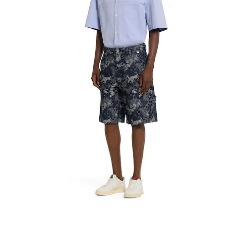 Gg Jacquard Denim Shorts