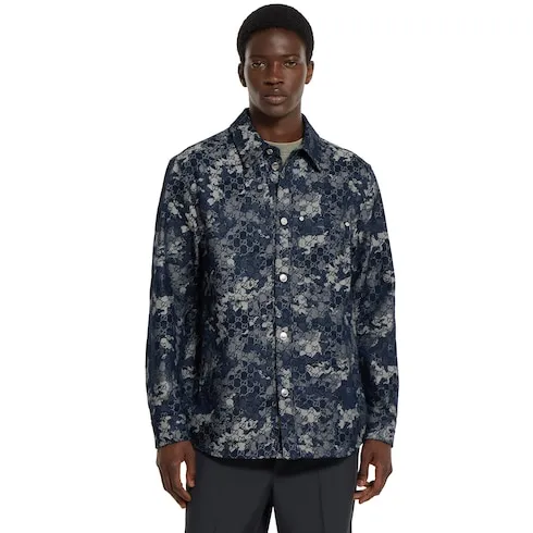 Gg Jacquard Denim Shirt