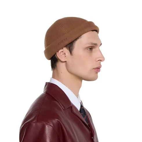 Wool Hat With Embroidery