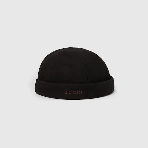 Wool Hat With Embroidery