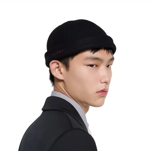 Wool Hat With Embroidery