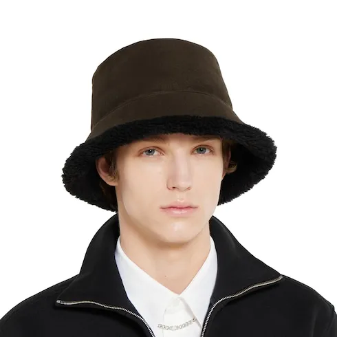 Cotton Shearling Bucket Hat