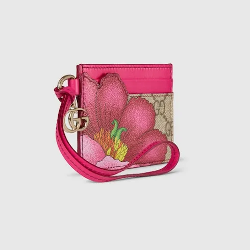 Floral Card Case With Double G