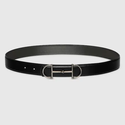 Reversible Leather Belt With Horsebit