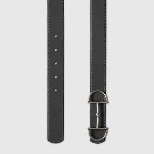 Reversible Leather Belt With Horsebit