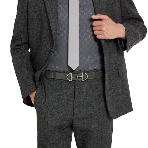 Reversible Leather Belt With Horsebit