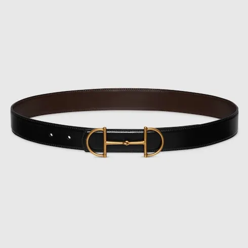 Reversible Leather Belt With Horsebit