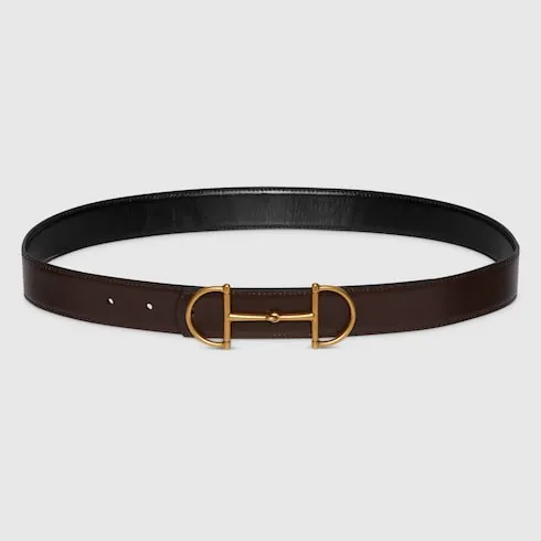 Reversible Leather Belt With Horsebit