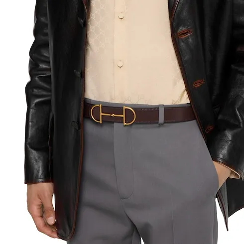 Reversible Leather Belt With Horsebit