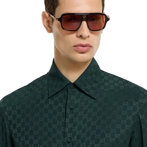 Gg Silk Jacquard Shirt